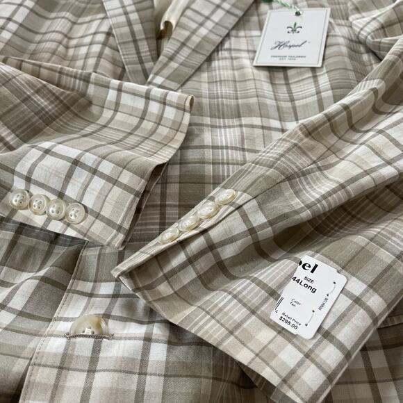 Haspel Premium Tailored Men’s Blazer Plaid Size 44L NWT - Picture 7 of 14